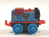 2014 Thomas & Friends Minis DC Comics #1 Superman Thomas Blue 2" Long Plastic Die Cast Toy Vehicle CGM30