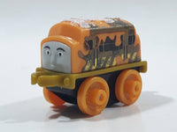 2014 Thomas & Friends Minis D-10 Diesel 10 Dark Yellow and Brown 2" Long Plastic Die Cast Toy Vehicle CGM30