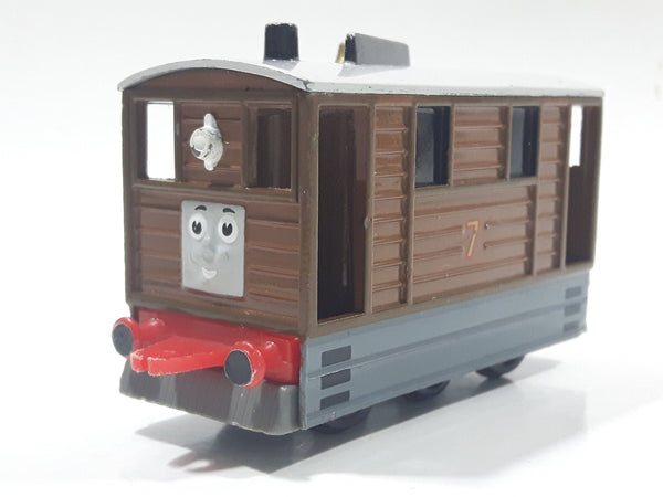 1989 ERTL Britt Allcroft Thomas & Friends #7 Toby Tram Brown Train Car Die Cast Toy Vehicle