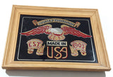 Harley Davidson Made in USA EST 1903 11 1/4" x 14" Wood Framed Glass Mirror