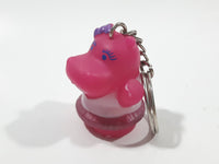 Star Awards Pink Hippo Hippopotamus Character 1 5/8" Tall Toy Figure Key Chain