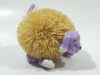 1990s Koosh Ball Critters Pets Purple Rubber Dog 3" Long Toy Figure