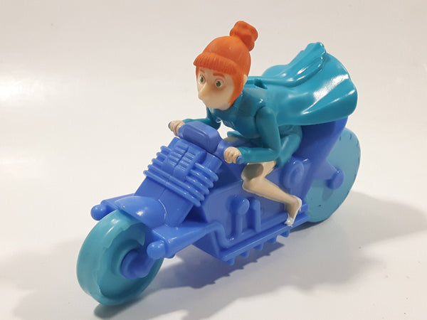 2017 McDonald's Universal Studios Despicable Me 3 Lucy Wilde Character 4 1/2" Long Plastic Toy Motorcycle Motorbike Vehicle