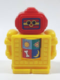 2001 Wendy's Hasbro Playskool Yellow and Red Robot 3 1/2" Tall Plastic Toy Figure