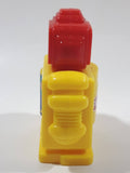 2001 Wendy's Hasbro Playskool Yellow and Red Robot 3 1/2" Tall Plastic Toy Figure