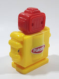 2001 Wendy's Hasbro Playskool Yellow and Red Robot 3 1/2" Tall Plastic Toy Figure