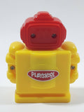 2001 Wendy's Hasbro Playskool Yellow and Red Robot 3 1/2" Tall Plastic Toy Figure