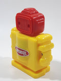 2001 Wendy's Hasbro Playskool Yellow and Red Robot 3 1/2" Tall Plastic Toy Figure