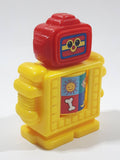 2001 Wendy's Hasbro Playskool Yellow and Red Robot 3 1/2" Tall Plastic Toy Figure