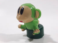 Kinder Surprise Kinder Zoo Monkey in Green Clothes Miniature 1 1/4" Tall Plastic Toy Stamp Figure