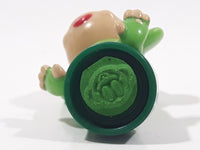 Kinder Surprise Kinder Zoo Monkey in Green Clothes Miniature 1 1/4" Tall Plastic Toy Stamp Figure