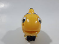 Yellow Fish with Black and White Stripes Wind Up Plastic 3" Long Toy Figure