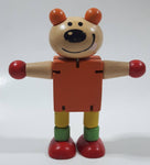 Flexi Wooden Bear with Stretch Band Joints 4" Tall Toy Figure