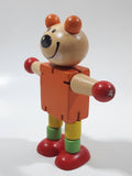 Flexi Wooden Bear with Stretch Band Joints 4" Tall Toy Figure