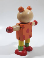 Flexi Wooden Bear with Stretch Band Joints 4" Tall Toy Figure