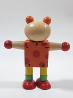 Flexi Wooden Bear with Stretch Band Joints 4" Tall Toy Figure