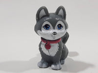 Mattel Barbie Adorable Pets Grey and White Husky Dog 2" Tall Plastic Toy Figure