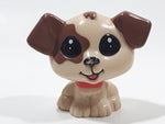 Light Brown and Beige Puppy Dog 2 1/8" Tall Plastic Toy Figure