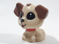 Light Brown and Beige Puppy Dog 2 1/8" Tall Plastic Toy Figure