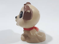 Light Brown and Beige Puppy Dog 2 1/8" Tall Plastic Toy Figure