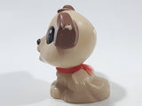 Light Brown and Beige Puppy Dog 2 1/8" Tall Plastic Toy Figure