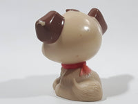 Light Brown and Beige Puppy Dog 2 1/8" Tall Plastic Toy Figure