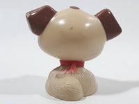 Light Brown and Beige Puppy Dog 2 1/8" Tall Plastic Toy Figure