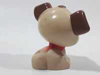 Light Brown and Beige Puppy Dog 2 1/8" Tall Plastic Toy Figure