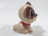 Light Brown and Beige Puppy Dog 2 1/8" Tall Plastic Toy Figure