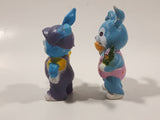 Easter Bunny Rabbits 2 3/4" Tall Hard Rubber PVC Toy Figures