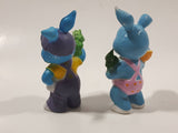 Easter Bunny Rabbits 2 3/4" Tall Hard Rubber PVC Toy Figures