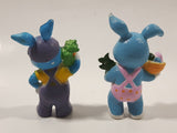 Easter Bunny Rabbits 2 3/4" Tall Hard Rubber PVC Toy Figures