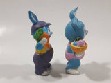 Easter Bunny Rabbits 2 3/4" Tall Hard Rubber PVC Toy Figures