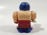 Boxing Boxer Red and Blue Windup 2 1/2" Tall Plastic Toy Figure Not Working