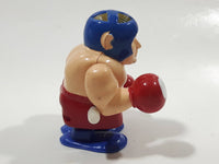 Boxing Boxer Red and Blue Windup 2 1/2" Tall Plastic Toy Figure Not Working