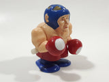 Boxing Boxer Red and Blue Windup 2 1/2" Tall Plastic Toy Figure Not Working