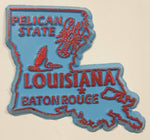 Louisiana "Pelican State" Baton Rouge 1 3/4" x 2" State Shaped Rubber Fridge Magnet