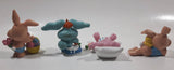 Vintage 1979 W. Berrie Easter Buddies Bunny Rabbits 2 3/4" Tall PVC Toy Figure Set of 4