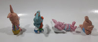 Vintage 1979 W. Berrie Easter Buddies Bunny Rabbits 2 3/4" Tall PVC Toy Figure Set of 4