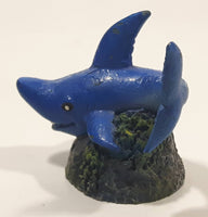 Swimming Blue Shark Small 2" Tall Resin Figurine Sculpture Ornament