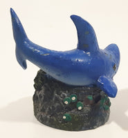 Swimming Blue Shark Small 2" Tall Resin Figurine Sculpture Ornament