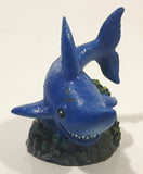 Swimming Blue Shark Small 2" Tall Resin Figurine Sculpture Ornament