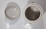 Antique Chinese Blue and White Domed Tea Caddy Ginger Jar Canister with Handles 6 1/2" Tall Ceramic Pottery