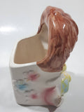 Vintage Cute Baby Playing Drum 5 1/2" Tall Ceramic Pottery Flower Planter Made in Japan