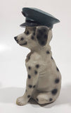 Dalmatian Puppy Dog wearing Police Officers Cap 4 3/4" Tall Resin Figurine