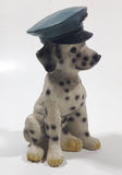 Dalmatian Puppy Dog wearing Police Officers Cap 4 3/4" Tall Resin Figurine