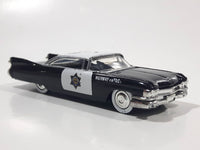 Jada Toys No. 92520 1959 Cadillac Eldorado Police Car #258 Black and White Die Cast Toy Race Car Vehicle Missing Rooftop Light
