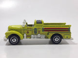 2020 Matchbox MBX City Seagrave Fire Engine Classic Fluorescent Yellow Die Cast Toy Car Vehicle