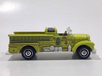 2020 Matchbox MBX City Seagrave Fire Engine Classic Fluorescent Yellow Die Cast Toy Car Vehicle