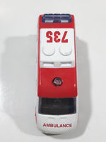 Unknown Brand DKG1 Ambulance #735 White and Red Van Die Cast Toy Car Vehicle